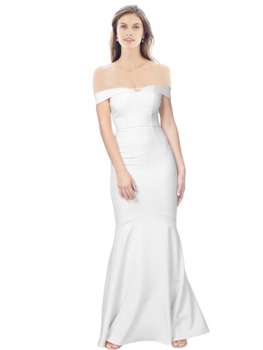 Affordable Sleeveless Ivory Low Back Mermaid Off the Shoulder Formal Dress Canada