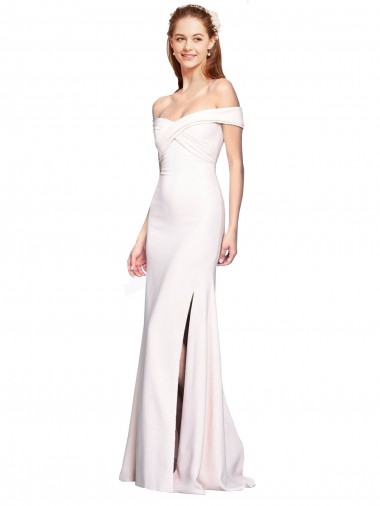 Affordable Sleeveless White Mermaid Off the Shoulder Formal Dress Canada