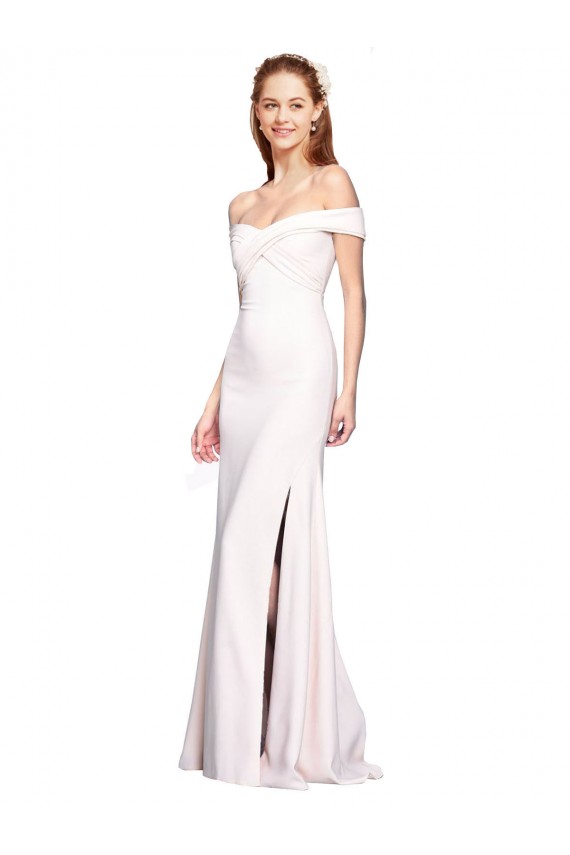 Sleeveless White Mermaid Off the Shoulder Formal Dress
