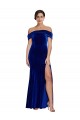 Sleeveless Royal Blue Mermaid Off the Shoulder Formal Gowns