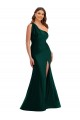 Sleeveless Ever Green Mermaid One Shoulder Formal Plus Size Formal Dress