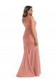Sleeveless Georgia Peach Mermaid One Shoulder Black Tie Plus Size Formal Dress