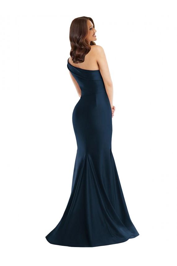 Sleeveless Light Sky Blue Mermaid One Shoulder Formal Dress
