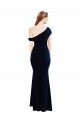 Sleeveless Dark Navy Mermaid One Shoulder Formal Dress
