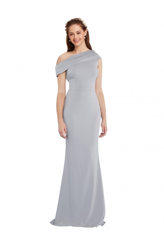 Sleeveless Grey Mermaid One Shoulder Formal Dress