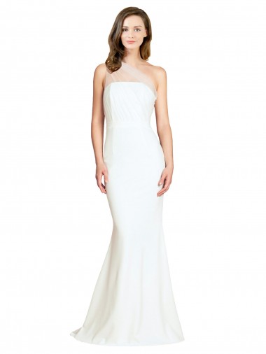 Affordable Sleeveless Ivory Mermaid One Shoulder Formal Dress Canada