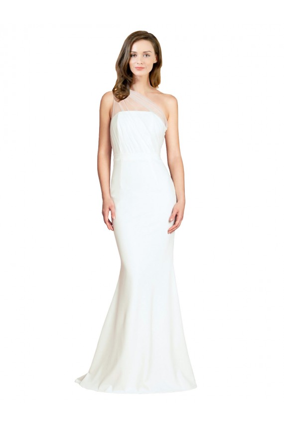 Sleeveless Ivory Mermaid One Shoulder Formal Dress