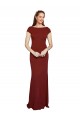 Cap Sleeves Burgundy Keyhole Back Mermaid Round Neck Formal Dress