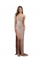 Sleeveless Champagne Low Back Mermaid Scoop Neck Formal Dress