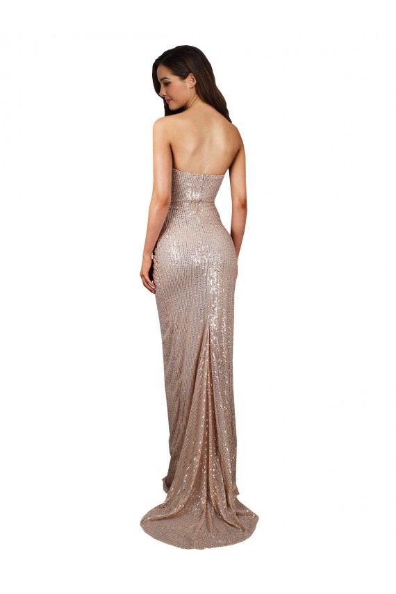 Sleeveless Champagne Low Back Mermaid Scoop Neck Formal Dress