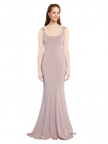 Affordable Cap Sleeves Dusty Pink Mermaid Scoop Neck Formal Dress Canada