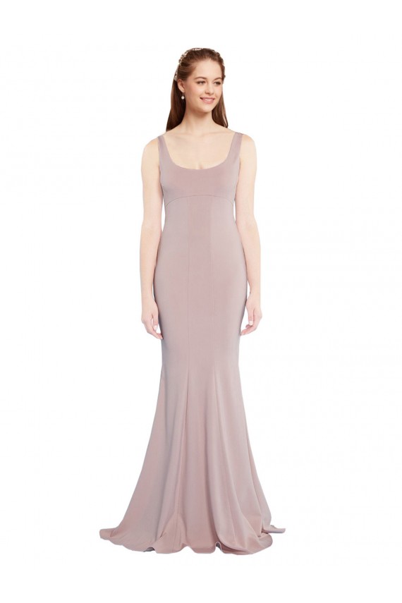 Cap Sleeves Dusty Pink Mermaid Scoop Neck Formal Dress