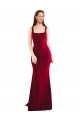 Sleeveless Burgundy Mermaid Square Neck Formal Dress