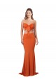 Sleeveless Orange Mermaid Strapless Formal Dress