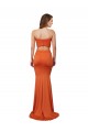 Sleeveless Orange Mermaid Strapless Formal Dress