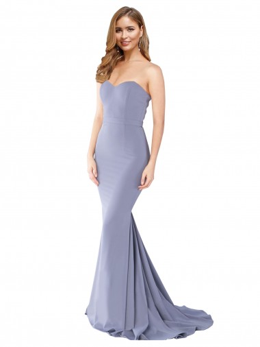 Affordable Sleeveless Smoke Blue Low Back Mermaid Sweetheart Formal Dress Canada
