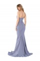 Sleeveless Smoke Blue Low Back Mermaid Sweetheart Formal Dress