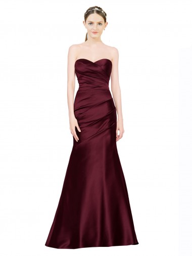 Affordable Sleeveless Burgundy Low Back Mermaid Sweetheart Formal Dress Canada