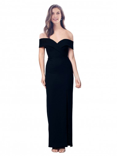 Affordable Sleeveless Black Mermaid Off the Shoulder Formal Dress Canada