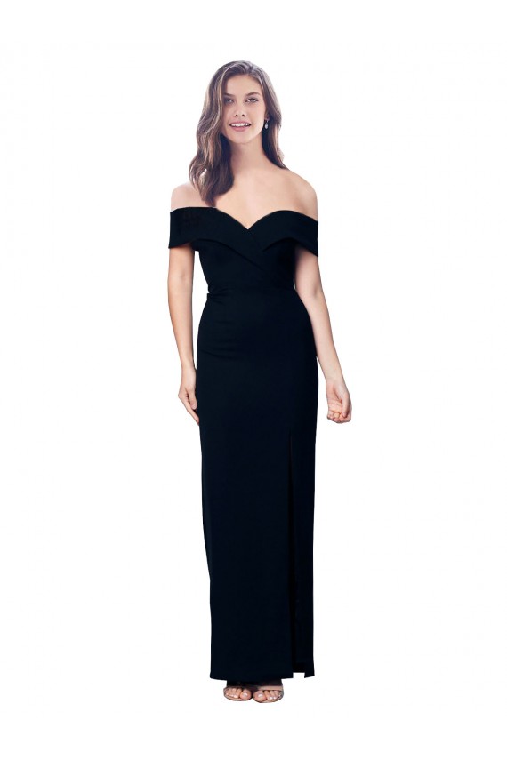 Sleeveless Black Mermaid Off the Shoulder Formal Dress