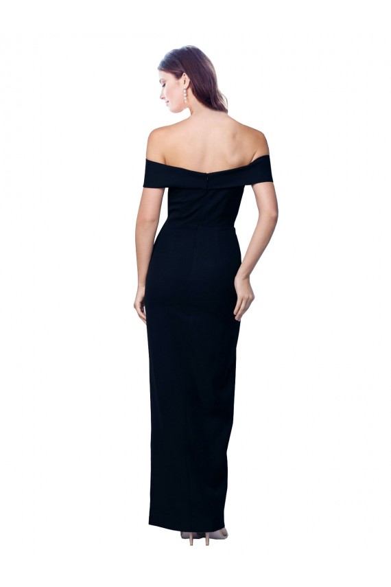 Sleeveless Black Mermaid Off the Shoulder Formal Dress