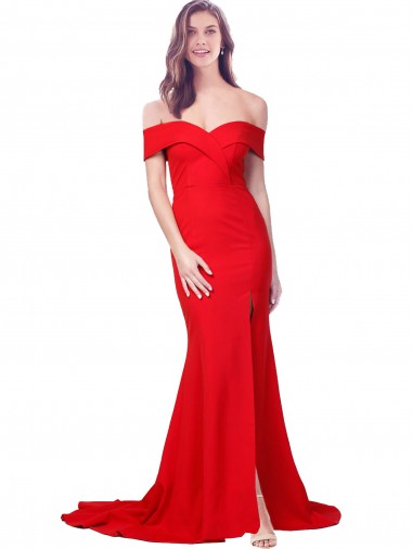 Affordable Sleeveless Red Mermaid Sweetheart Formal Gowns Canada