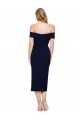 Sleeveless Dark Navy Mermaid Stretch Crepe Off the Shoulder Formal Dress