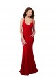 Sleeveless Red Low Back Mermaid V-Neck Formal Dress