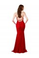 Sleeveless Red Low Back Mermaid V-Neck Formal Dress