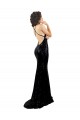 Sleeveless Black Criss Cross Open Back Mermaid V-Neck Black Tie Formal Dress