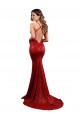 Sleeveless Red Low Back Mermaid V-Neck Formal Gowns