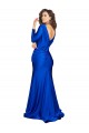Long Sleeves Royal Blue V-Back Mermaid V-Neck Formal Dress