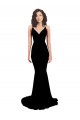 Sleeveless Black Open Back Mermaid V-Neck Formal Dress