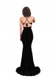 Sleeveless Black Open Back Mermaid V-Neck Formal Dress