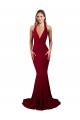 Sleeveless Burgundy Open Back Mermaid Halter Neck Formal Dress