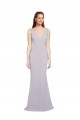 Sleeveless Arctic Lilac Keyhole Back Mermaid V-Neck Formal Dress