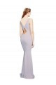 Sleeveless Arctic Lilac Keyhole Back Mermaid V-Neck Formal Dress