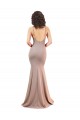 Sleeveless Dusty Pink Low Back Mermaid V-Neck Black Tie Formal Dress