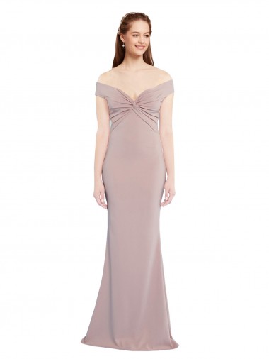 Affordable Sleeveless Dusty Pink Keyhole Back Mermaid Off the Shoulder Formal Dress Canada