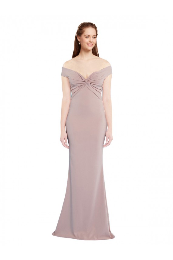 Sleeveless Dusty Pink Keyhole Back Mermaid Off the Shoulder Formal Dress