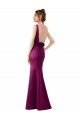 Sleeveless Merlot Open Back Sheath Bateau Neck Black Tie Formal Dress