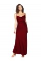 Sleeveless Burgundy Low Back Sheath Cowl Neck Black Tie Formal Dress