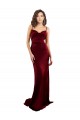 Sleeveless Burgundy Criss Cross Open Back Sheath Silky Satin Cowl Neck Formal Dress
