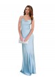 Sleeveless Light Sky Blue Criss Cross Open Back Sheath Cowl Neck Formal Dress