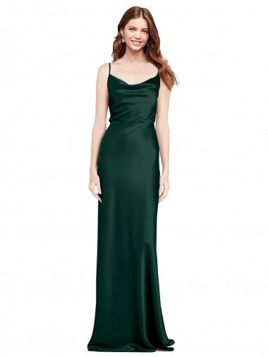 Affordable Sleeveless Hunter V-Back Sheath Cowl Neck Black Tie Formal Dress Canada