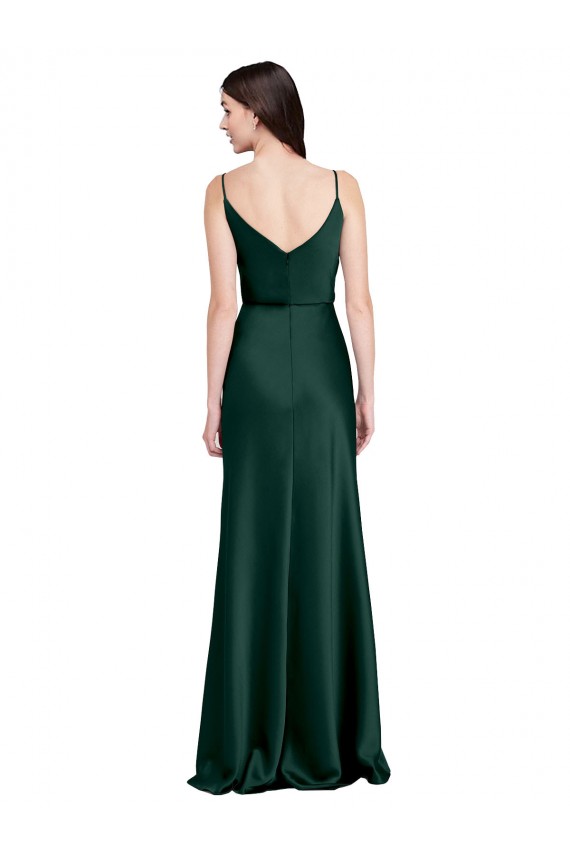 Sleeveless Hunter V-Back Sheath Cowl Neck Black Tie Formal Dress