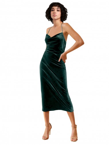 Affordable Sleeveless Dark Green Criss Cross Open Back Sheath Spaghetti Straps Formal Dress Canada