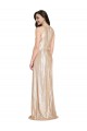 Sleeveless Gold Sheath Halter Neck Formal Dress