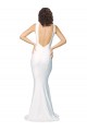 Sleeveless Ivory Low Back Sheath High Neck Formal Dress