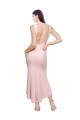 Sleeveless Pink Low Back Sheath High Neck High Low Formal Dress